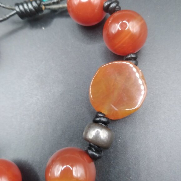 ''Sundance Catalog Peyote Bird'' Bracelet Sterling Silver Carnelian Turquoise - Picture 3 of 6